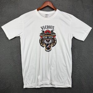 Simpli‎ Blanks Vicious Tiger American Traditional Tattoo Graphic T-Shirt Mens L